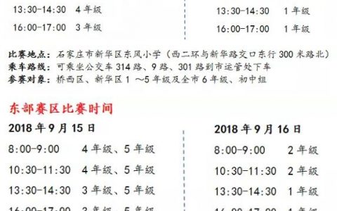 石家庄第12届中小学生听说读写大赛现场赛安排通知